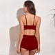 thumbnail image 5 of Traje de baño vintage de dos piezas para mujer, traje de baño retro con cuello halter fruncido, bikini de cintura alta con parte inferior, 5 of 5