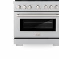thumbnail image 2 of ZLINE 36 in. 5.2 cu. ft. Paramount Dual Fuel Range with Gas Cooktop and Electric Convection Oven in DuraSnow Stainless Steel with 6 Brass Burners (SDRS-BR-36), 2 of 2