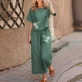 thumbnail image 2 of BLOCLOALO 2 Piece Lounge Set Short Sleeve Shirts Linen Sets Cotton Printed Blouse Loose Cropped Pants Two Piece Suit Pant Suits Floral Printted Tops Casual Sets Comfy Lounge Set Green Xl, 2 of 6