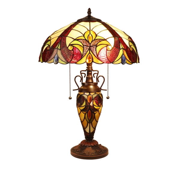 RADIANCE goods Victorian-Style Dark Bronze 3 Light Double Lit Table Lamp 16" Wide