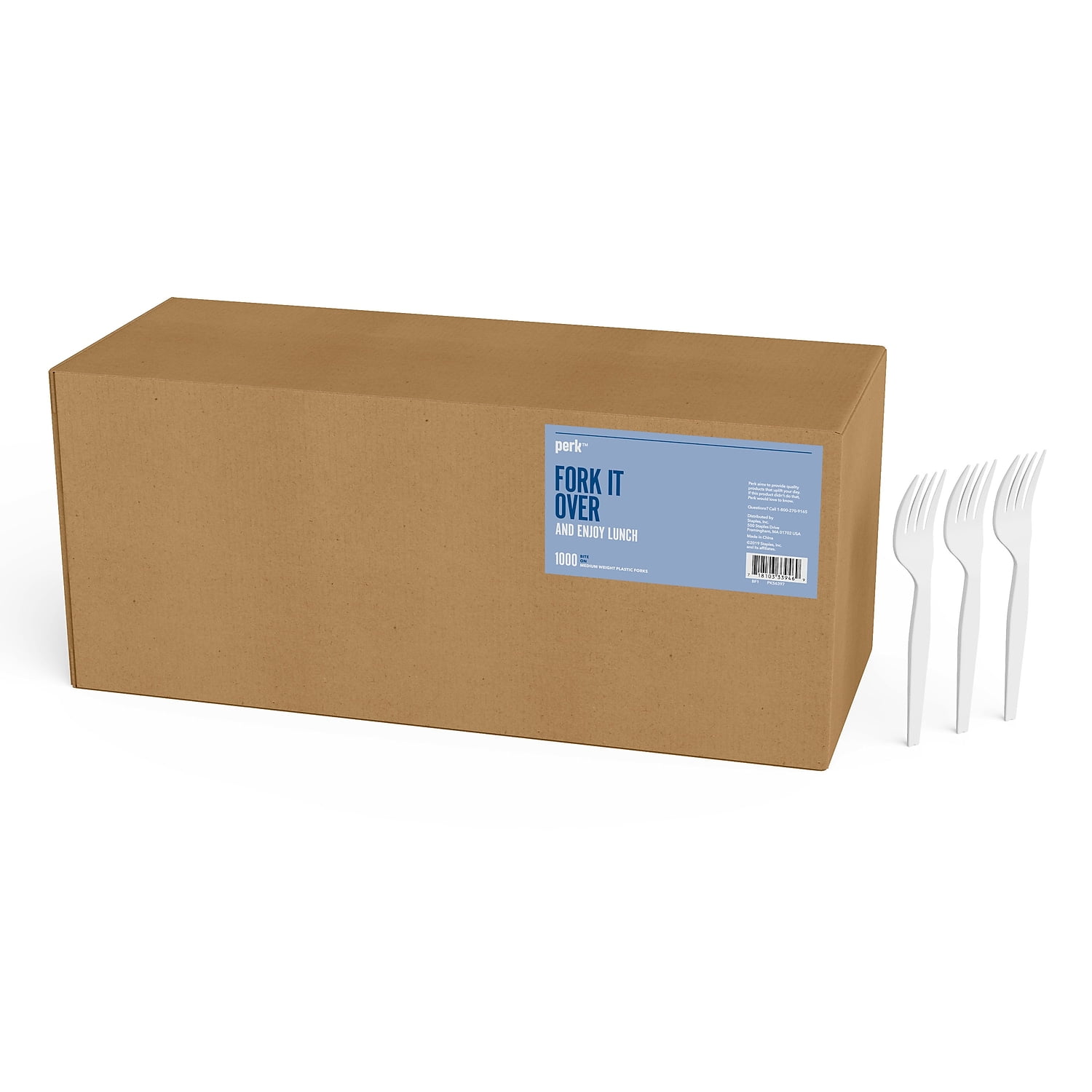 Perk Plastic Fork Medium-Weight White PK56397