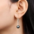 thumbnail image 6 of Rosec Jewels Tahitian Pearl and Diamond Earrings for Women (16.25 ct) - AAA Quality, 925 Sterling Silver, 6 of 8