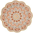 thumbnail image 2 of SAFAVIEH Novelty Delaney Floral Wool Area Rug, Grey/Rust, 4' x 4' Round, 2 of 6