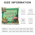 thumbnail image 5 of COMIO Summer Holiday Quote Pillow Cover Colorful Cartoon Summer Tropical Floral Fruits Flamingo Parrot Throw Pillow Case Weathered Wood Cushion Cover Summer Nursery Decorations, 5 of 5