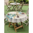 thumbnail image 4 of Outdoor Tablecloth with Umbrella Hole for Patio/Picnic/Party/Camping, Teal Weeping Floral Waterproof Table Cloth Round Cover Washable, Spring Summer Pastoral Flowers Rustic (Dia 60"), 4 of 8