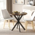 thumbnail image 2 of HOMCOM 29.5" Round Kitchen Table, Dining Table Rustic Brown, 2 of 10