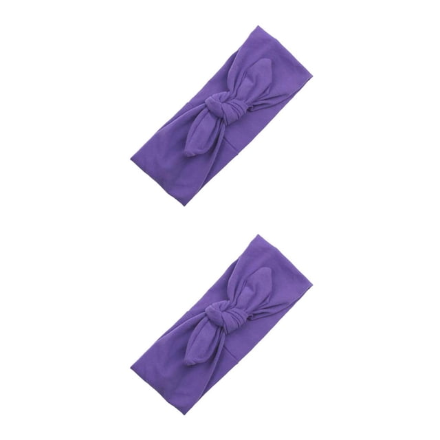 Minnieouse Diadema Nudo de lazo sólido Suavidad ajustable Envoltura de orejas Accesorios para el cabello Sombreros para maquillaje de cara deportivo Violeta 2piezas Minnieouse CBP390739