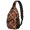 Thanksgiving Dark Brown Diagonal Plaid, variant on Thanksgiving Turkey Pumpkin Physalis Pattern Sling Backpack, Unisex Hiking Chest Pack with Side Mesh Pockets, Adjustable Ambidextrous Strap Gift Ideas for Hiking Cycling Walking