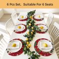 thumbnail image 5 of Christmas Gnomes Round Placemats Set of 6, Braided Polypropylene Place Mats, Red Joy Pine Branches Cardinal Birds Washable Table Mats for Kitchen Dinner Holiday Wedding Party Coffee Table Decor 15", 5 of 9