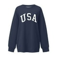 thumbnail image 3 of USA Graphic Sweatshirts for Women 2025 Long Sleeve Crewneck Drop Shoulder Sweatshirt Pullover Tops Fall Winter Outfits, 3 of 5