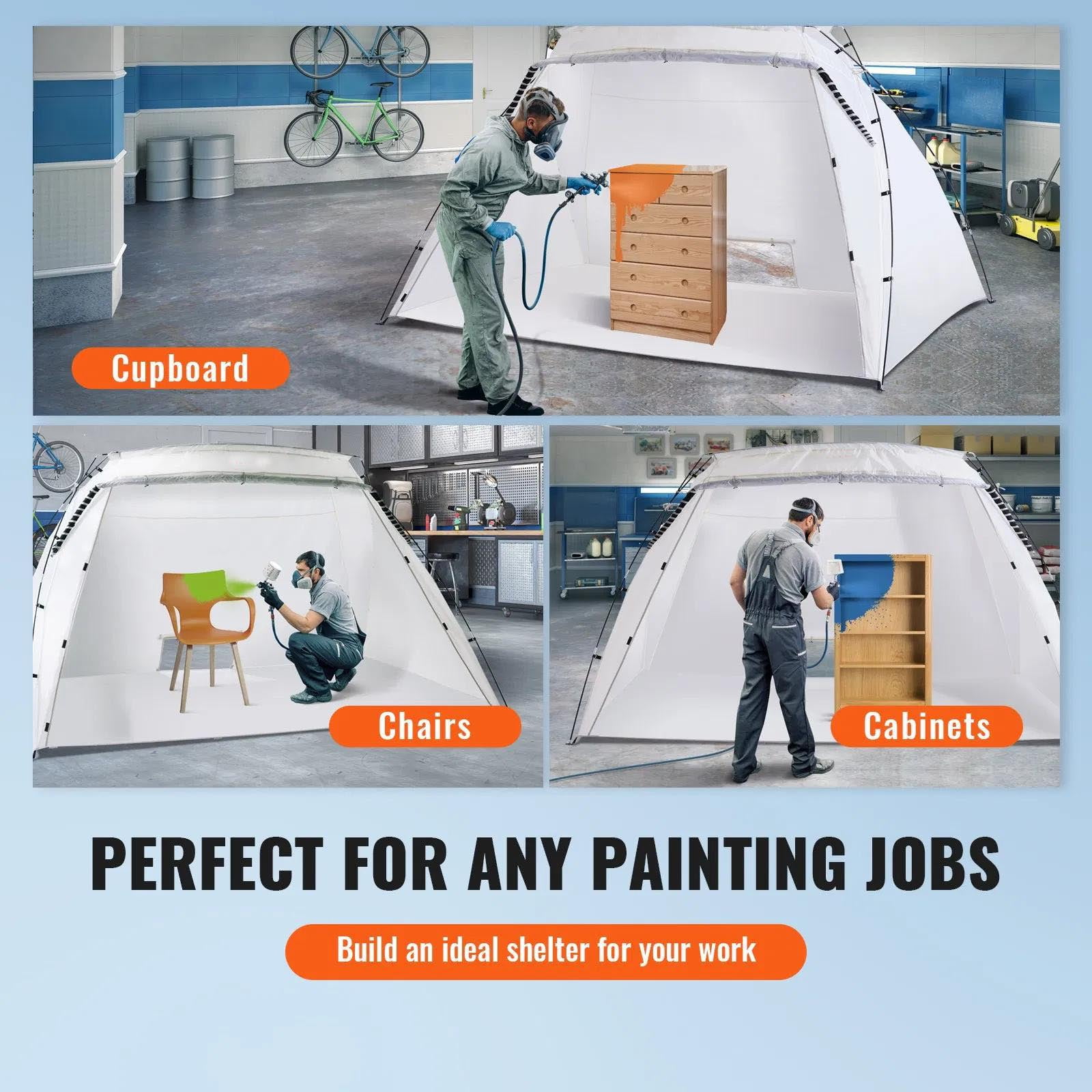 Portable Paint Booth, Larger Spray Paint Tent with Built in Floor, Painting Tent Station for Furniture DIY Hobby Tool, Spray Paint Shelter