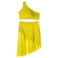 thumbnail image 4 of LiiYii Robe de Danse Lyrique pour Filles Tenues de Danse Jazz Latine Costume de Performance Crop Top Jaune 8, 4 of 6