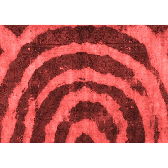 Ahgly Company Machine Washable Indoor Rectangle Abstract Red Modern Area Rugs, 5' x 7'