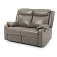 thumbnail image 4 of Glory Furniture Ward Faux Leather Double Reclining Loveseat in Gray, 4 of 6