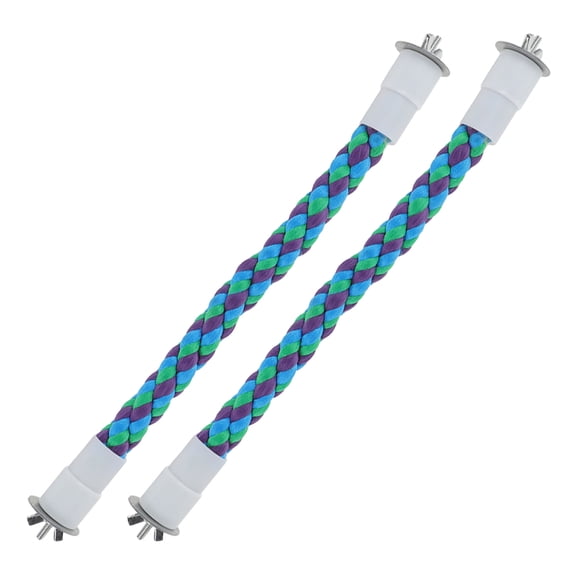 OFFIGAM 2-Pack Cotton Rope Parrot Perch for Birds, Climbing Toy for Indoor and Outdoor Pet Use