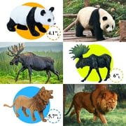 Safari Animal Toys Figures, 12 PCS Realistic Jumbo Wild Jungle Animals Figurines, Large African Zoo Animal Playset Mini Animals Figures, Plastic Animal Learning Toys for Kids Toddlers Boys Girls