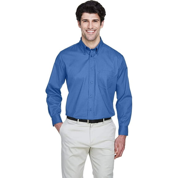 8975 UltraClub Men's Whisper Twill Shirt French Blue M