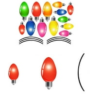 KOYPTL Christmas Car Refrigerator Decorations,Reflective Colorfull Bulb Light Shaped Automatic Stickers Wires Ornaments Set Xmas Holiday Thanksgiving Cruise Ship Garage Door Decoration