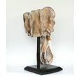 thumbnail image 5 of G6 Collection Wooden White Wash Elephant Mask Bust Statue on Stand Sculpture Figurine Home Decor Hand Carved Handmade Accent Handcrafted Decoration Wood Size: 22" tall x 18" wide x 10" deep, 5 of 6