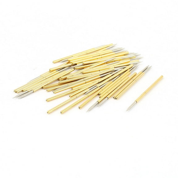 Unique Bargains 50Pcs P100-B1 1.0mm Spear Tip 32.3mm Length Spring Testing Probes Pin