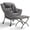 Gray, variant on Arlopu Lazy Chair, Modern Polyester Fabric Sofa Chair, Accent Oversized Comfy Reading Chair with Armrests & Side Pocket for Living Room, Bedroom, Balcony & Deck, Gray