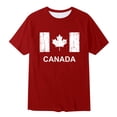 thumbnail image 4 of XIAONU Men's Solid Color Graphic T Shirt Classic Crew Neck Canada Flag Tee Soft Patriotic Casual Day Top, 4 of 4