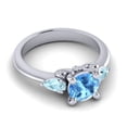 thumbnail image 3 of 2.50 Carat Latest Round Shape Blue Topaz & Aquamarine Gemstone Bridal Ring for Women Solid 18K White Gold Size 3.5 by Diamond-Capitals, 3 of 8