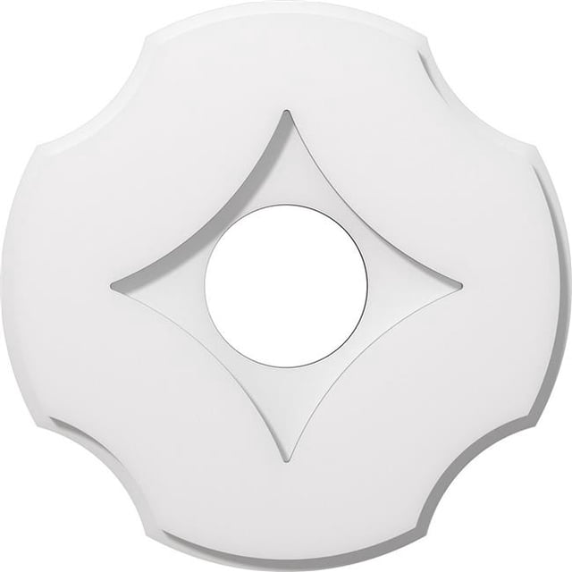 Ekena Millwork CMP14PL-04000 14 in. OD x 4 in. ID Square Percival Architectural Grade PVC Contemporary Ceiling Medallion