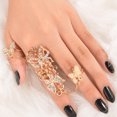 thumbnail image 1 of AYYUFE Rhinestone Hollowed Butterfly Link Finger Ring Adjustable Women, 1 of 7