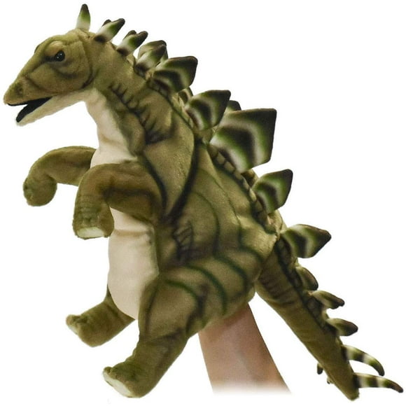 Hansa Créations - 7747 Collections de Marionnettes Dino, Marionnette à Main Stegosaurus (40 cm)