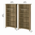 thumbnail image 5 of Bush Furniture Salinas Tall 5 Shelf Bookcase, Set of 2, Reclaimed Pine, 5 of 6