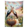 thumbnail image 2 of Ambesonne Birds and Nature Tablecloth Rectangular Table Cover, Storks of Romance, 60"x90", Fern Green Multicolor, 2 of 3