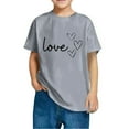 thumbnail image 4 of Toddler Girl Clothes Clearance under $5 Summer Short Sleeve Love Print Cotton Round Neck Toddler Kids Girls T-shirt Cute Top 3-10 Years, 4 of 4