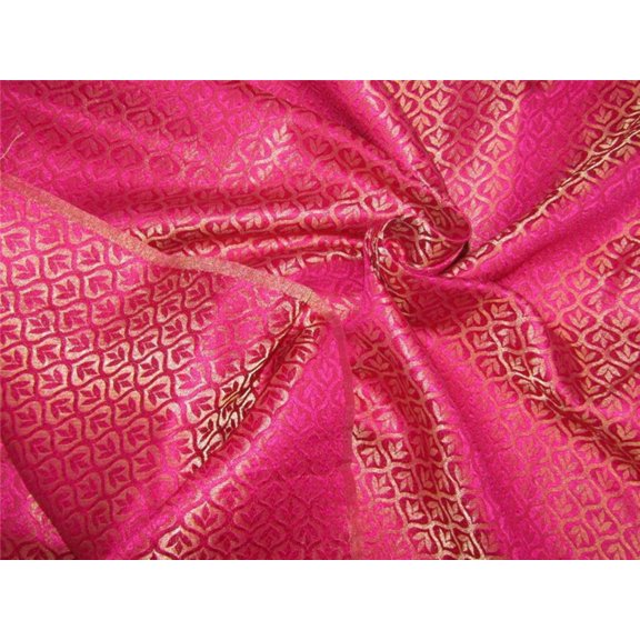 Reversible Brocade fabric Bright pink X gold color 44quot;BRO603[3]