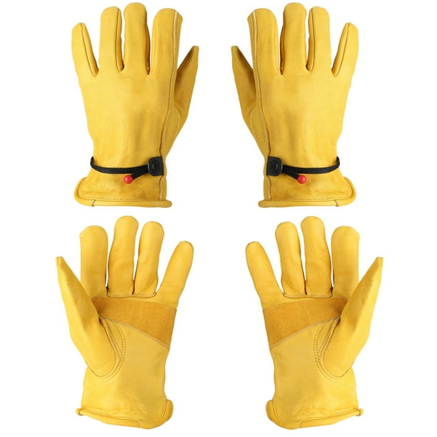 1 par de guantes de cuero, guantes de protección laboral, guantes de jardinería, guantes de jardinería L