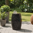 thumbnail image 3 of Tcbosik 12 Inch Outdoor Round Side Table, Metal End Table for Patio, Deck, Garden, No Assembly Required, Black, 3 of 7