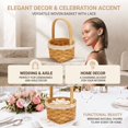 thumbnail image 4 of Handwoven Wood Flower Girl Basket with Lace Trim, Rustic Wicker Handheld Basket for Wedding Ceremony, Large Capacity Portable Decor Basket, Multi-use Picnic Photo Prop & Small Storage Basket, 4 of 8