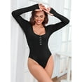 thumbnail image 5 of Sociala Long Sleeve Bodysuit for Womens One Piece Rompers with Thumb holes, 5 of 6
