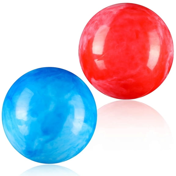 Lsupdaol 2 Pcs 8.5 Inch Large Marbleized Bouncy Balls Colorful Inflatable Balls for Adults Pet Party Supplies Beach Playground PVC(8.5 Inch,Red,Blue)