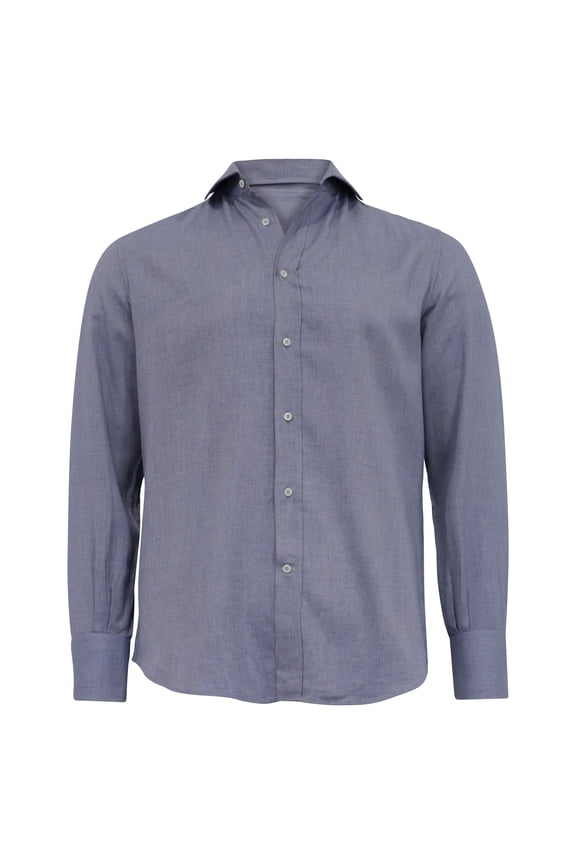 Pre-Owned Brunello Cucinelli Button-Down Long Sleeve Shirt in Blue Cotton