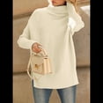 thumbnail image 4 of Suéter Holgado de Gran Tamaño para Mujer, Estilo Túnica Acanalada con Mangas Murciélago de Otoño. Albaricoque L, 4 of 9