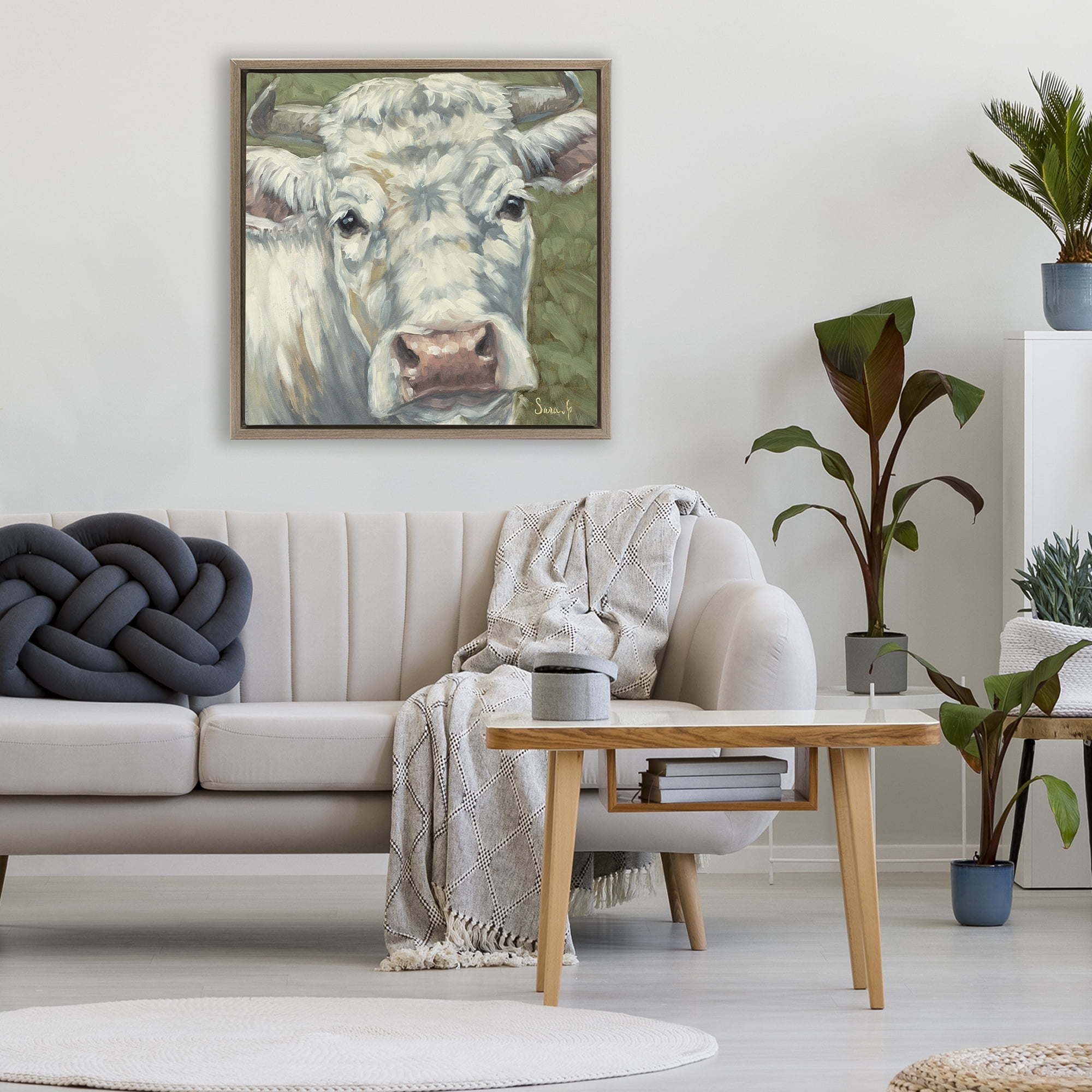 Stupell Industries Pearl Of The Pasture Brown Framed Floater Canvas Wall Art, design by Sara G. Designs