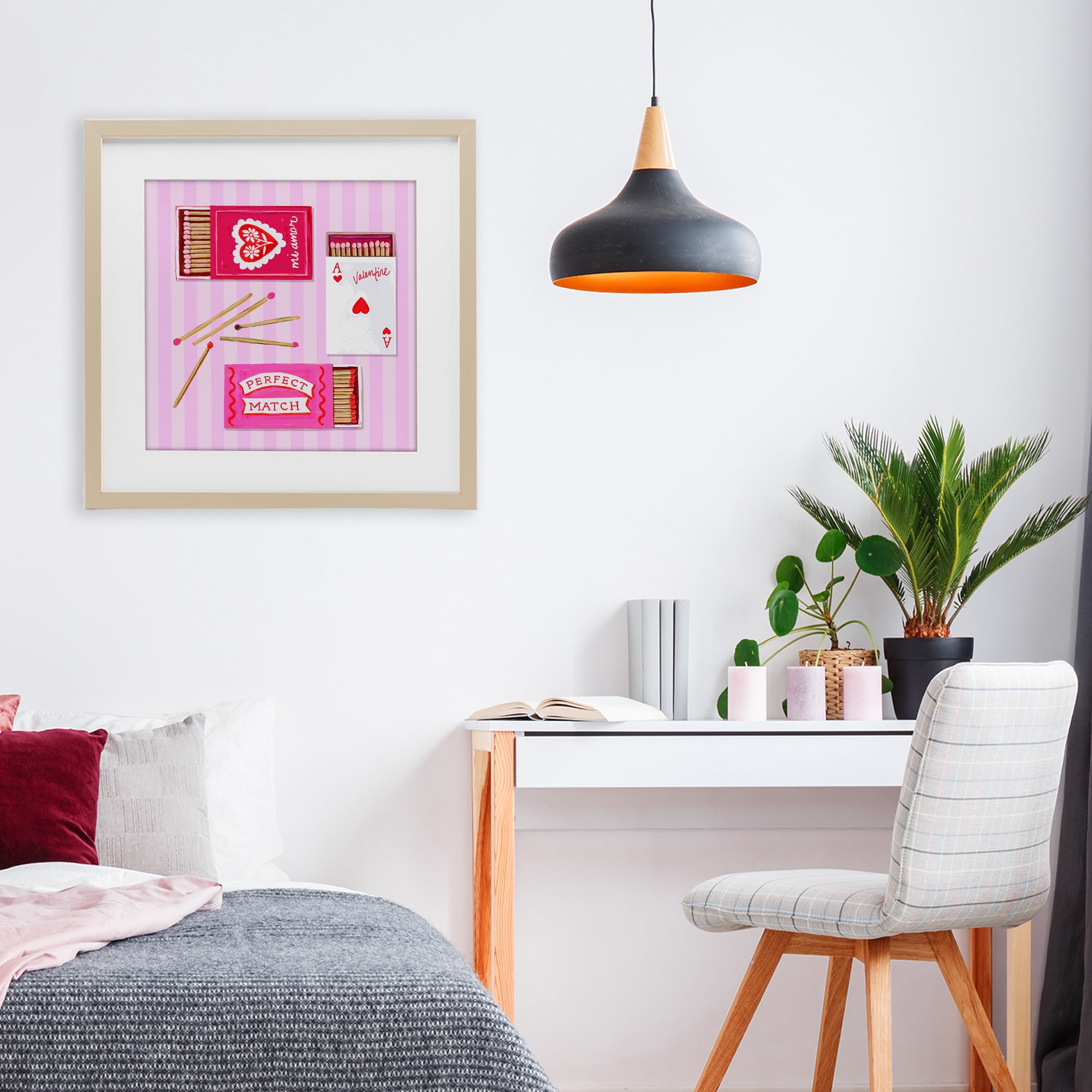 Stupell Industries Romantic Valentine's Matchboxes Birch Framed Print Under Glass, design by Rachael Reese