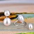 thumbnail image 5 of Fong Fong Women's Double Pearl Earrings 25 Sterling Silver Double Pearl Earring Pearl Front Back Freshwater Cultured Pearl 7mm/9mm Stud Earrings, 5 of 5