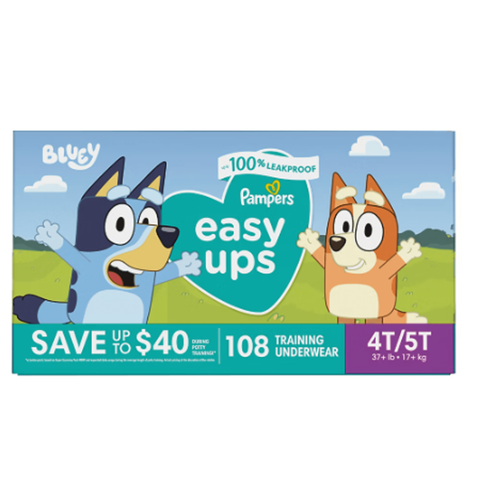 Pampers Easy Ups Training Underwear Bluey Size 4T-5T (37+ lb) 108 CT
