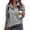 Gray, variant on Oversized Sweatshirt for Women Quarter Button Henley V Neck Fleece Pullover Fall Long Sleeve Sweat Shirts with Pocket