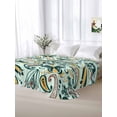 thumbnail image 5 of Boho Sage Green Floral Queen Size Flat Sheet, Wrinkleproof & Fadeproof Cooling Flat Bed Sheet Only, Farmhouse Botanical Vintage Paisley Flower Breathable Soft Bedding Top Sheets 90 x 102 Inches, 5 of 8