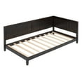thumbnail image 5 of Twin Size Daybed, Wood Low Bed Sofa Bed Frame with Headboard and Sideboard, Floor Bed with Slats Support for Kids Room, Bedroom, Living Room, Dual-use Modern Sofa Bed for Teens Adults, Espresso, 5 of 9