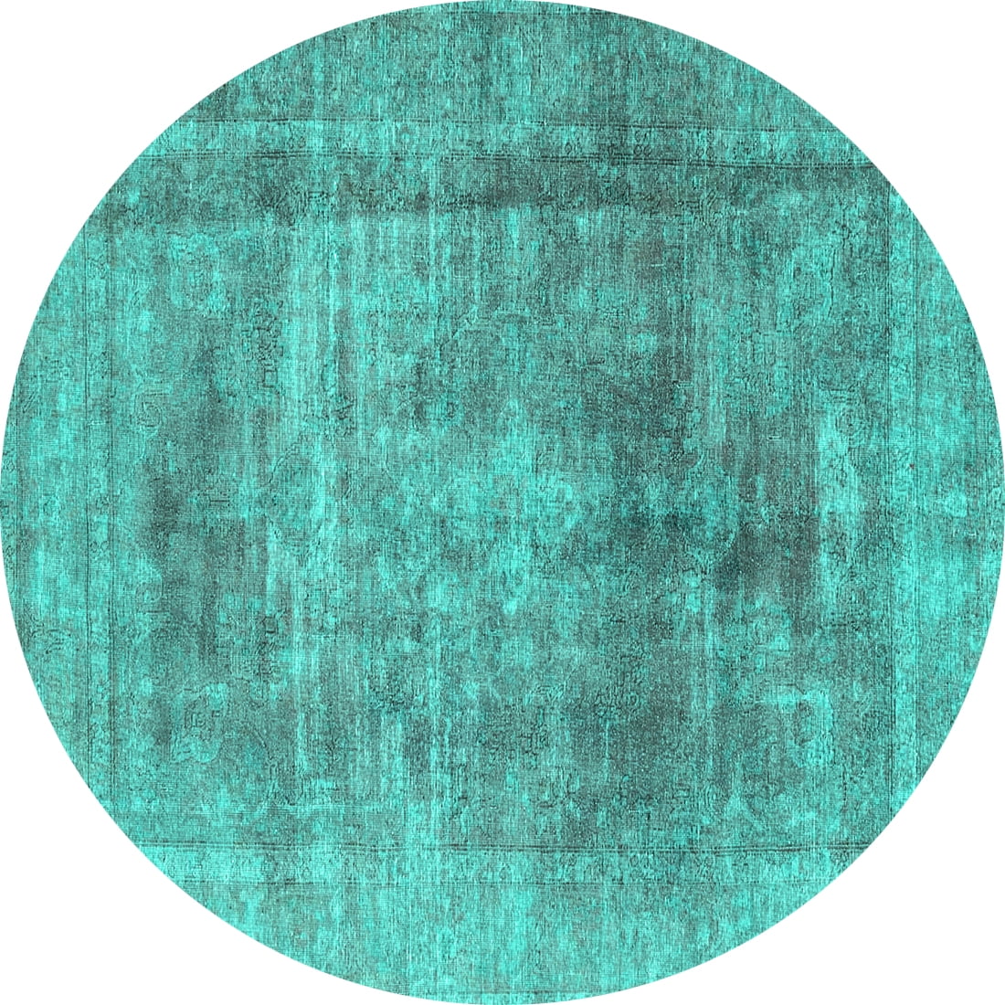 Turquoise Silk Ribbed Rug Ahgly Company Indoor Round Persian Turquoise Blue Traditional Area Rugs ...