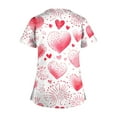 thumbnail image 3 of Womens Valentines Scrub Tops Casual Criss Cross V Neck Cute Valentine Love Printed Scrubs Hoilday Short Sleeve Scrub Shirts Nursing Uniform Medical Nurse Workwear with Pockets Pink M, 3 of 4